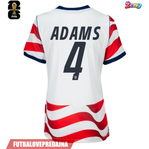 Lacne Ženy Futbalové dres Spojené štáty Tyler Adams #4 MS 2026 Krátky Rukáv - Domáci